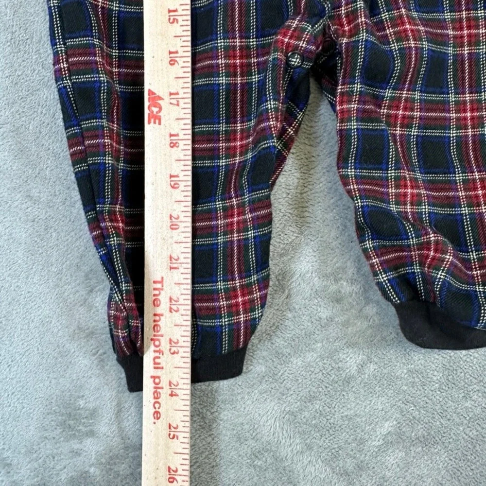 The Childrens Place Baby Boys Plaid Long Sleeve Romper Red Blue 12 Months
